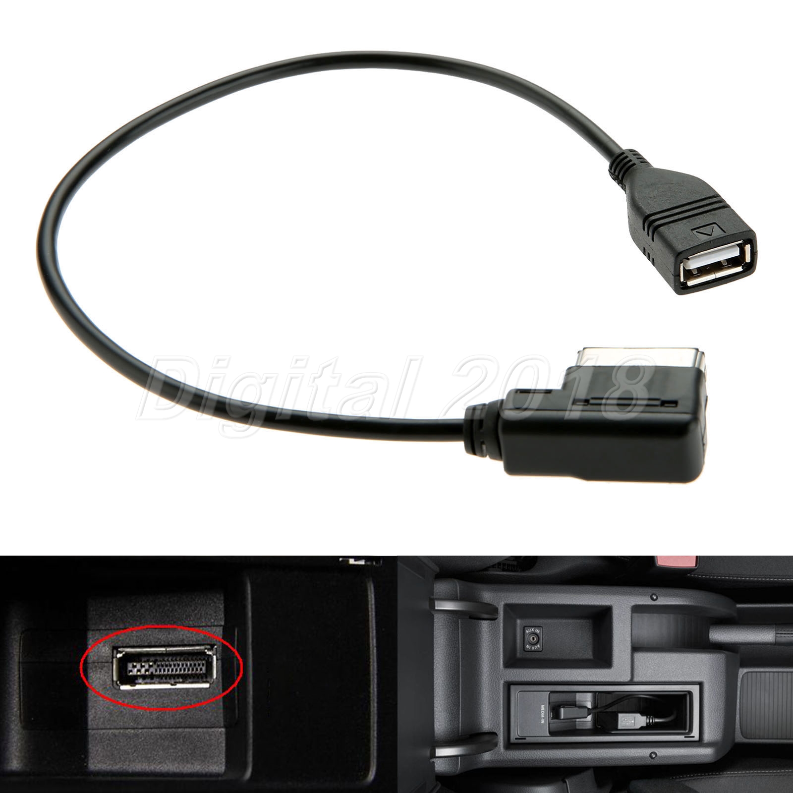 Audio USB Female AUX Adapter Cable Premium ABS Plastic and Metal Car USB AUX Audio Cable Switch and Cable