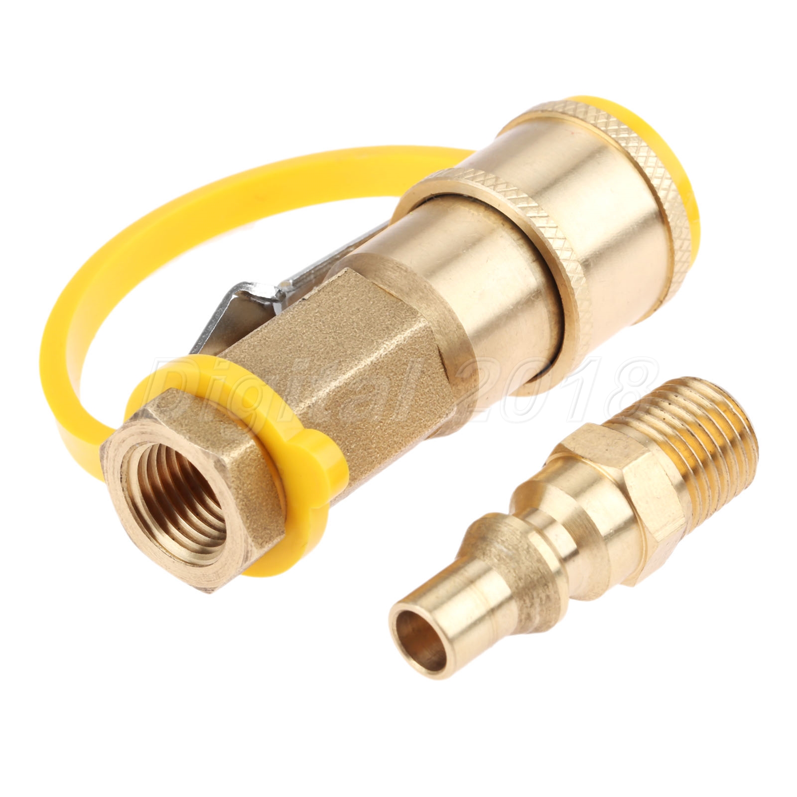 Brass 1/4 Inch Quick Connect Kit & Shutoff Valve For Propane/Natural
